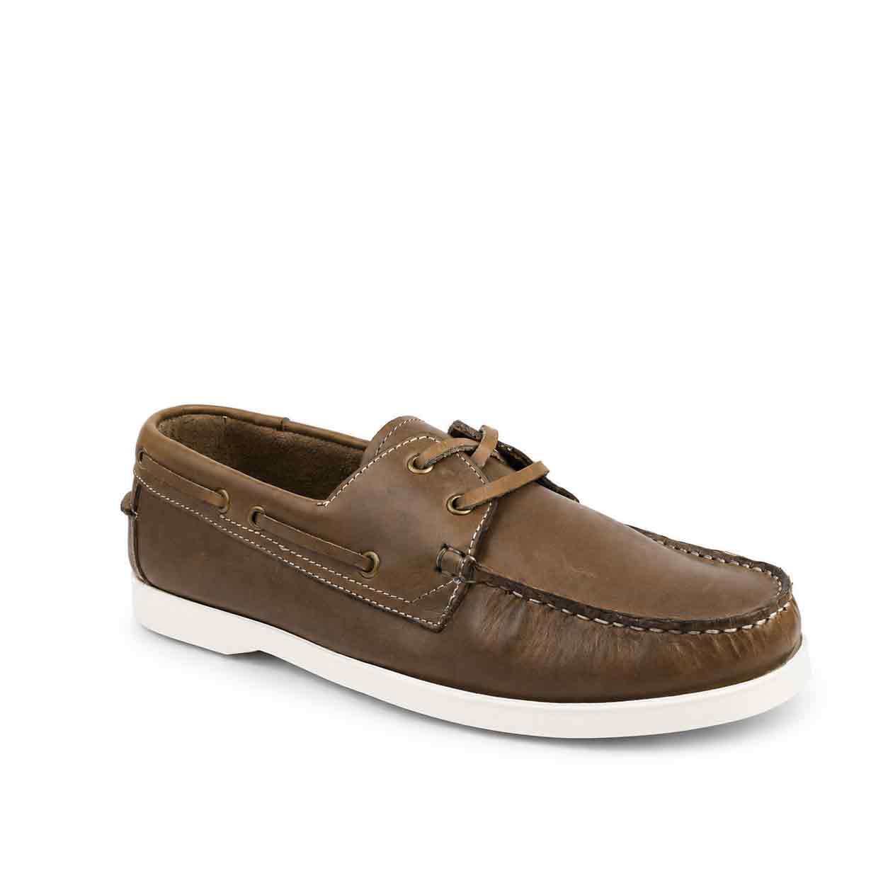chaussure bateaux homme SEB02 marron kaki cuir Mocassin homme Maroc
